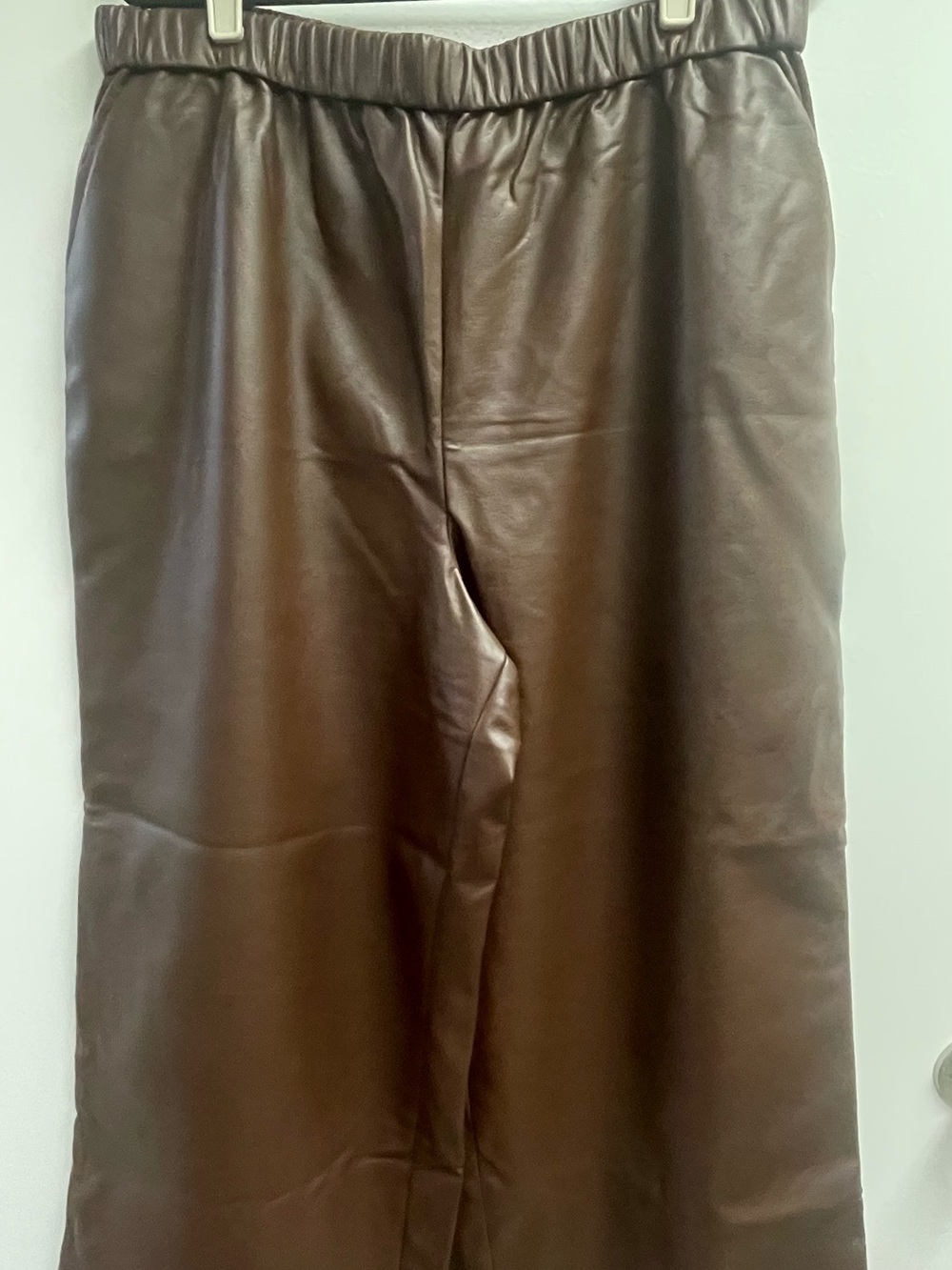 Maeve Wide Leg Faux Leather Pants in Chocolate Brown - Picture 10 of 10